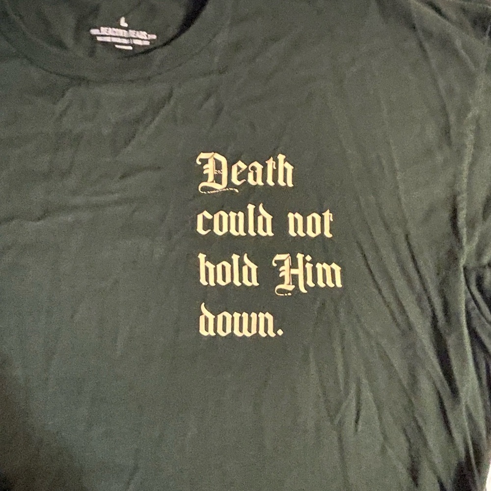 Graphic Tee - 'Death Could Not Hold Him Down' Black Men's Shirt